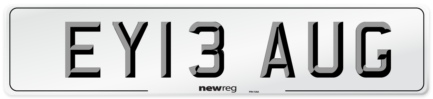 EY13 AUG Number Plate from New Reg
